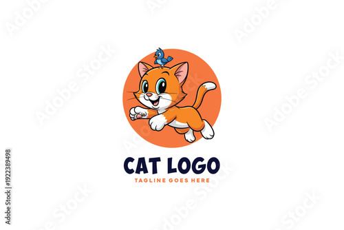 Mascot Modern cat logo design 