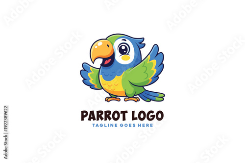 Mascot Modern parrot logo design