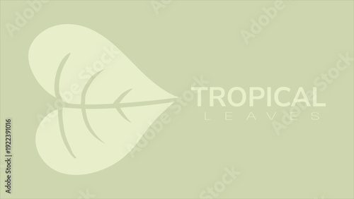 Tropical leaves logo with modern design and green color scheme