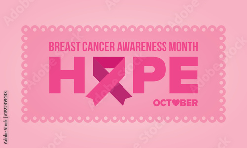 Breast Cancer Awareness Month. Pink october. Pink ribbon. Woman healthcare. Celebrate annual. Medic concept. Girl solidarity. Cancer prevention. Female disease. Poster, banner and background. Vector