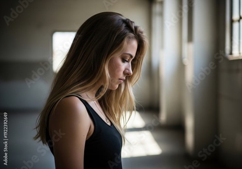 Side Profile Of A Young Woman With Long Blonde Hair Suffering From Depression In An Old Psychiatric Hospital Free Download Side Profile Of A Young Woman With Long Blonde Hair Suffering From Depression In An Old Psychiatric Hospital - GFXLoad