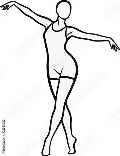 Stylized outline of a dancer in a pose