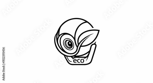 Stylized owl silhouette with leaf accents and "eco" text