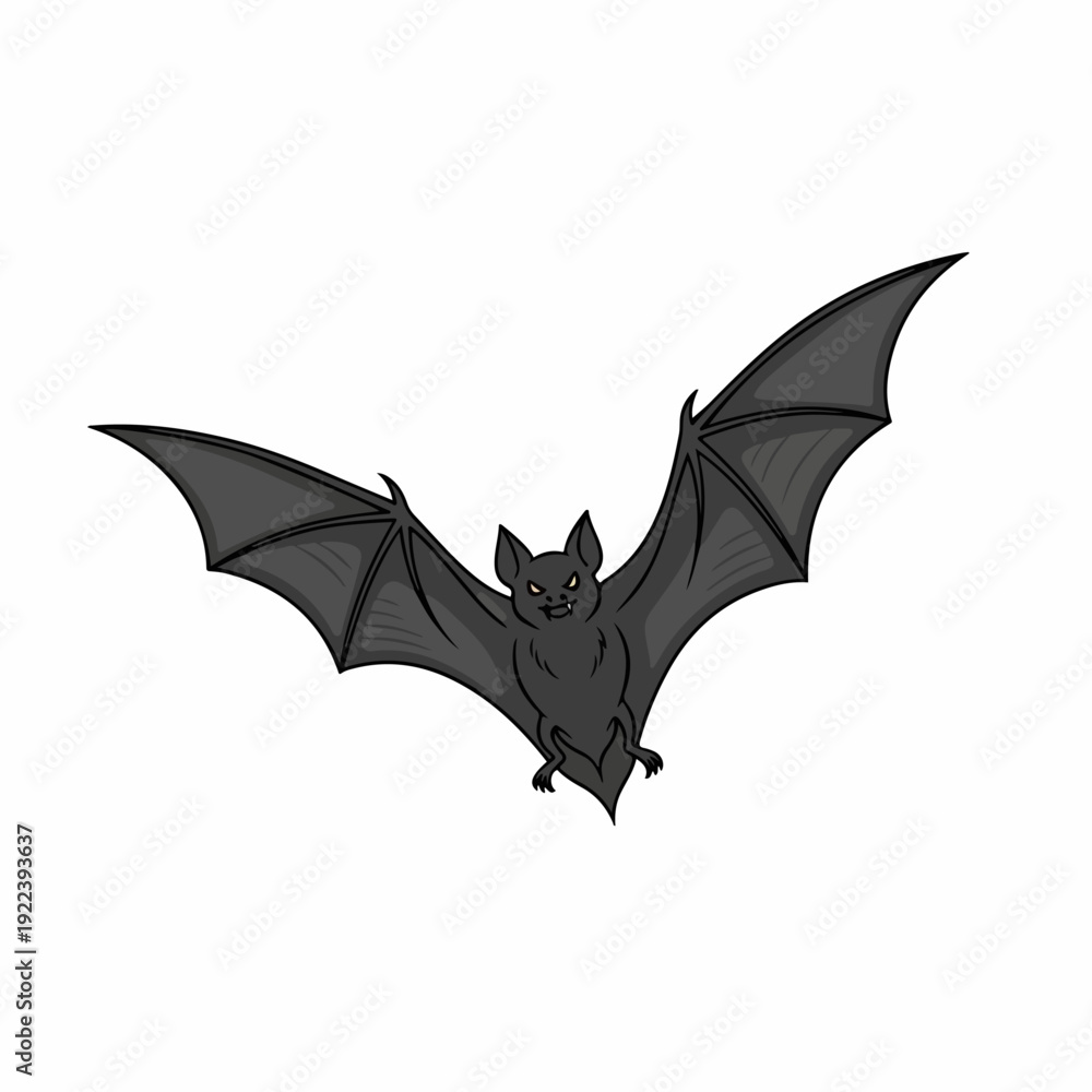 Fototapeta premium illustration of a flying bat on a white background