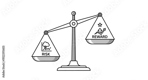 Risk vs Reward Balance Scale Financial Concept