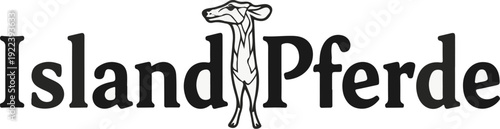 Stylized text and deer silhouette logo
