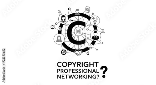 Copyright and Professional Networking Concept Illustration