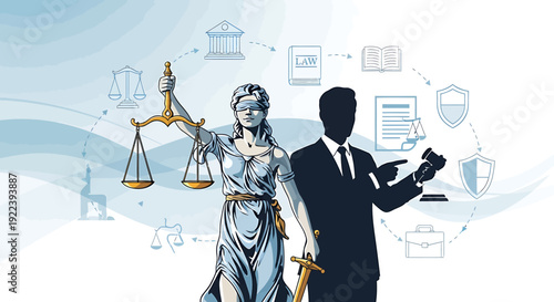 Justice, Law, and Legal Services Symbolizing Fairness, Expertise, and Professional Representation