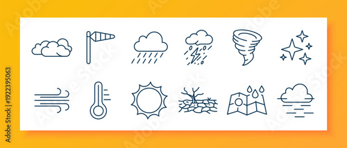 Refugee set icon. Passport travel, globe support, camping tent, border crossing, shelter aid, military tank, migration document, walking traveler, ambulance vehicle, security checkpoint