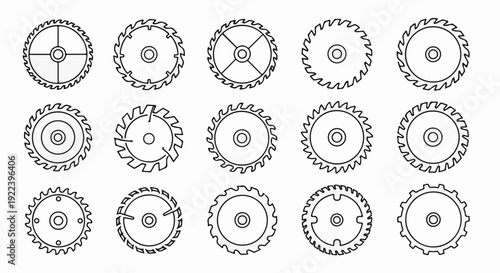 Various circular saw blades with different tooth patterns