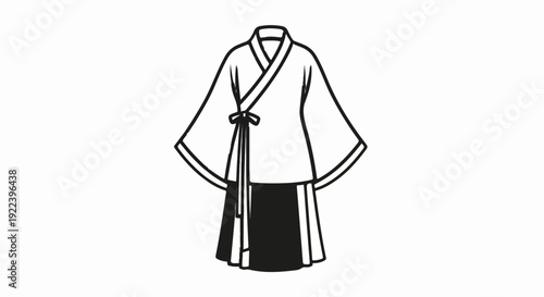 Traditional lined robe with sash and full skirt