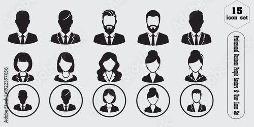 Professional Business People Avatars & User Icons Set