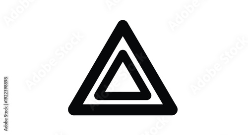 Black and white image featuring nested triangular shapes