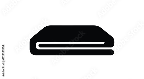 Simple black and white illustration of a folded towel or napkin