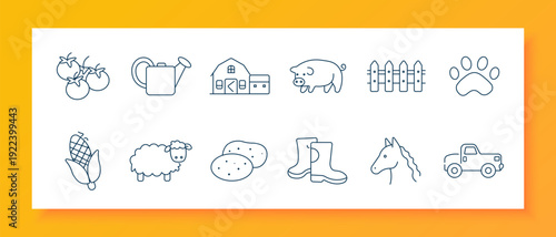 Employment set icon. Briefcase job, headset operator, office worker, gear management, megaphone announcement, employee badge, idea learning, professional person, certificate