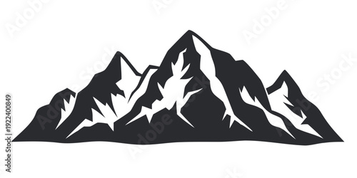 Mountain Range Silhouette Vector Illustration