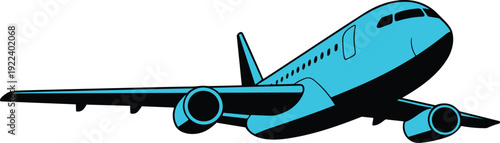 Set of Vector Illustrations Featuring a Blue Passenger Airplane High Speed Train Large Cruise Ship and Classic City Transit Bus Icons