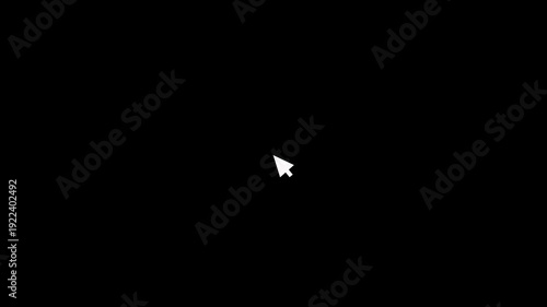 Mouse click on the video pause and play buttons animation on black background. Abstract play-pause button animation, animated play and stop buttons, media control icon concept