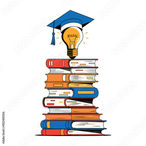 Academic Book Icon Vector for School Learning Publishing Concept
