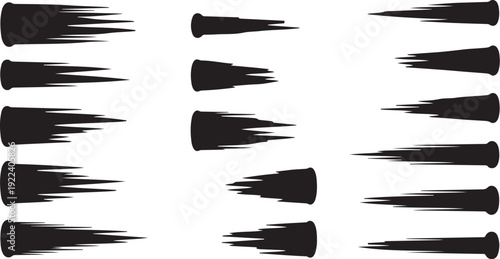Black Brush Strokes on White Background Illustration Design