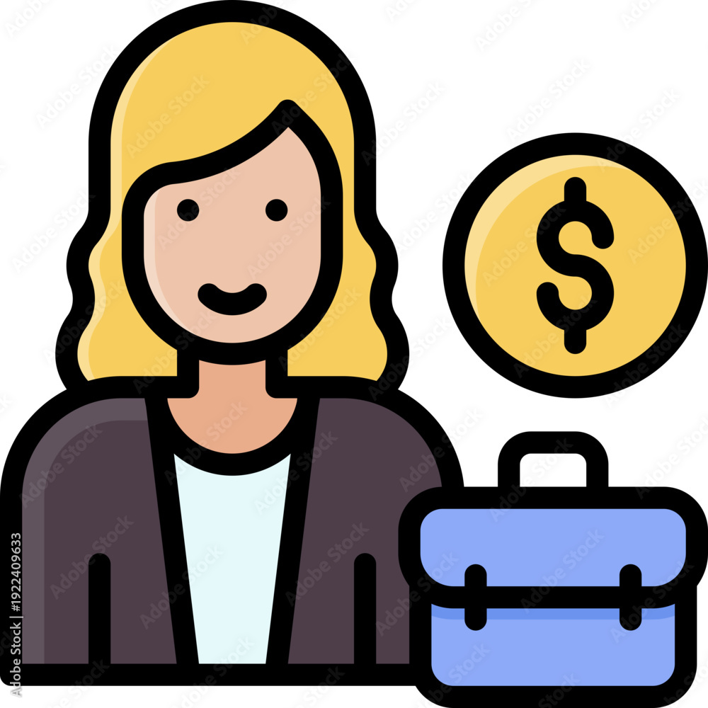 Naklejka premium Businesswoman with Briefcase