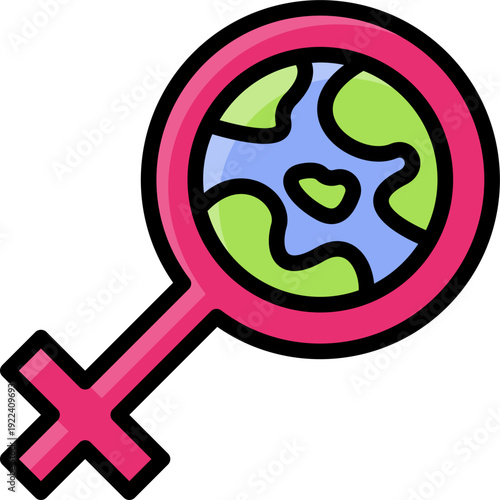 World with Female Symbol