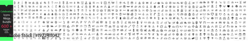 Editable Celebration and Holiday Mega Bundle Line Icons Set