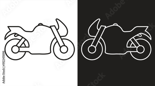 Motorcycle icon, wheeled vehicle symbol, transportation concept. Suitable for websites, logos, apps, templates, and UI design. EPS10 on a white background.