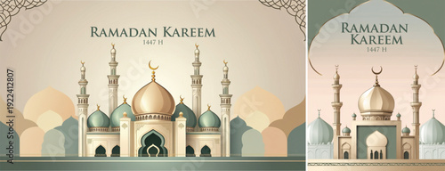 elegant ramadan mubarak background, islamic Ramadhan kareem background for banner & social media template