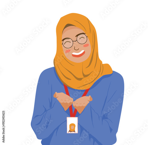 a hijab woman illustration, Vector Art, Icons, and Graphics