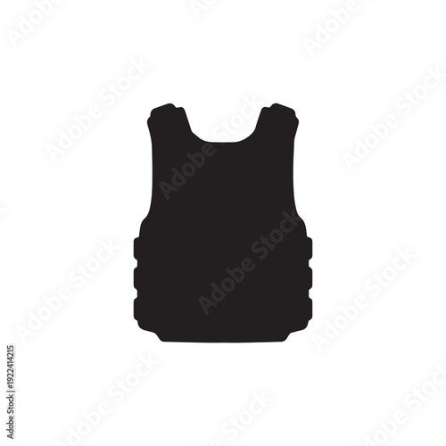 Bullet proof vest silhouette icon illustration design on white background.