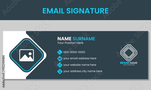  Email signature design minimal style email signature corporate business email signature author photo place modern and minimal layout. clean and simple email signature or email footer template.