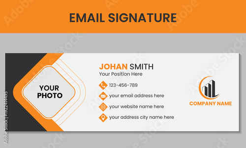  Email signature design minimal style email signature corporate business email signature author photo place modern and minimal layout. 