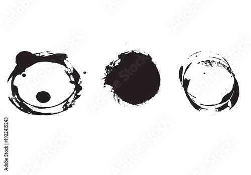 Abstract Ink Splatter and Brush Strokes