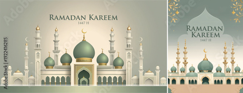 elegant ramadan mubarak background, islamic Ramadhan kareem background for banner & social media template