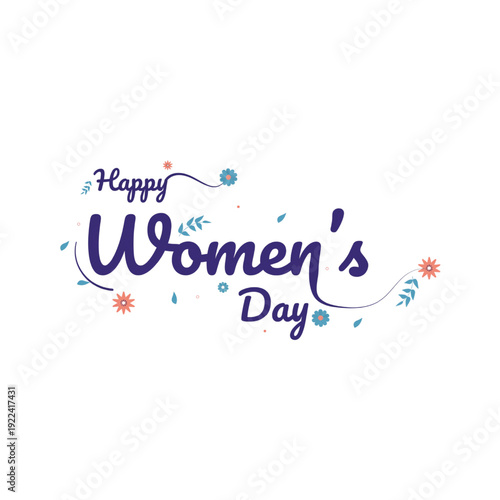 Happy woman's day vector typographic illustration