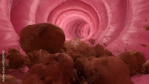 Human Intestine Anatomy 3D Render: Medical Science & Healthcare Visuals