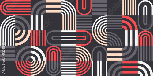 Abstract Geometric Pattern Background. Memphis. Square Modules. modern style. design for artprint, wallart, wallpaper. illustration vector