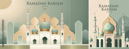 elegant ramadan mubarak background, islamic Ramadhan kareem background for banner & social media template