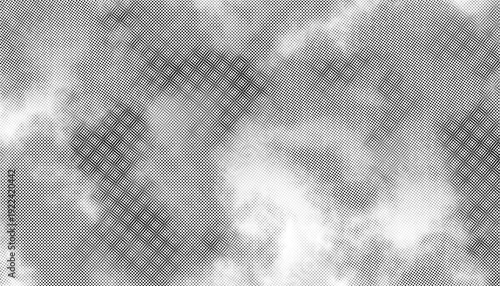 abstract halftone texture with black dots creating a retro comic style gradient for graphic background or overlay. Moire overlay effect