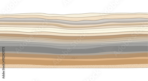 Stratified Earth Layers Showing Geological Strata Formation and Sediment Deposit