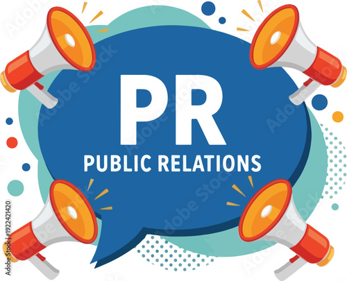 Public Relations Megaphones Announcement Speech Bubble Communication