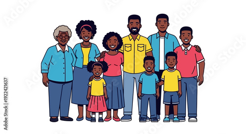 Diverse Multigenerational African American Family Posing Together, Expressing Unity
