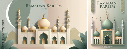 elegant ramadan mubarak background, islamic Ramadhan kareem background for banner & social media template