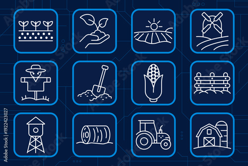 Beauty set icon. Liquid drop hand, nail polish bottle, perfume spray, cosmetic dropper, facial mask, makeup brush, cream jar, lips outline, lipstick, shopping bag, skincare tube, hand mirror