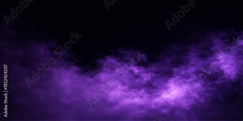 Abstract purple smoke creates a dark cosmic cloudscape texture with motion and light across a deep space backdrop