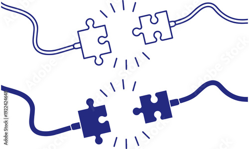 Electric Connection Disconnection Puzzle Symbol