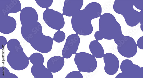 Abstract Organic Purple Shapes on White Background.