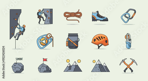 Climbing and Mountaineering Equipment: A Collection of Essential Gear.