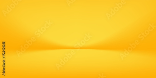 yellow background abstract with Gradient in empty room studio, Yellow empty room studio gradient used for background, yellow background studio with shine use for product shooting.